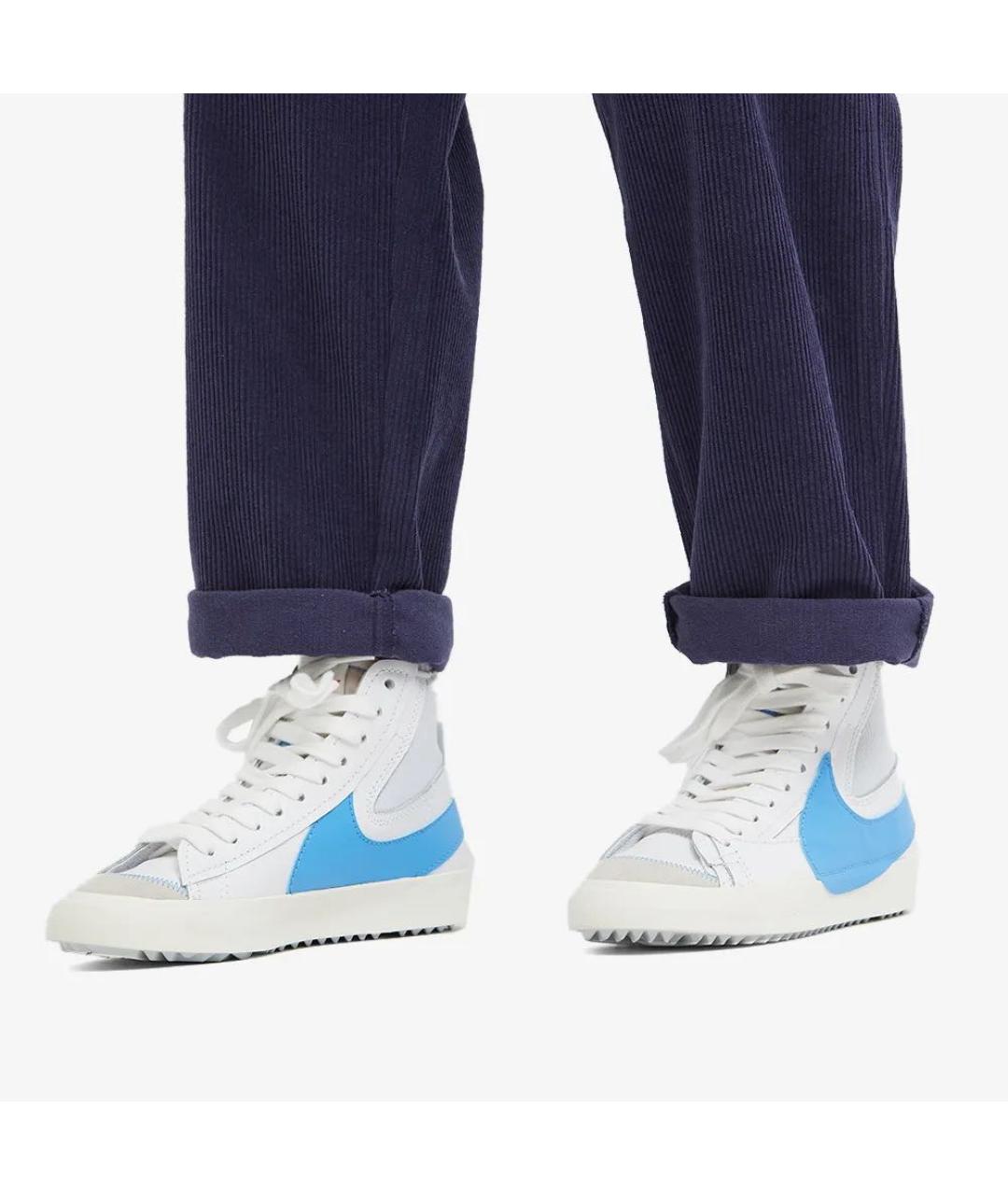 NIKE Белые кожаные высокие кроссовки / кеды, фото 5