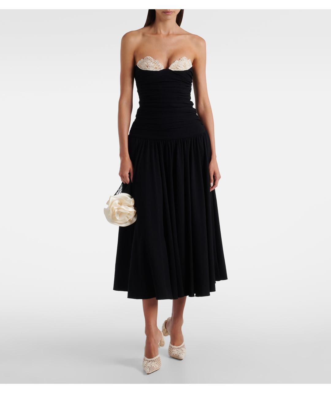 MAGDA BUTRYM Черное вискозное коктейльное платье, фото 4