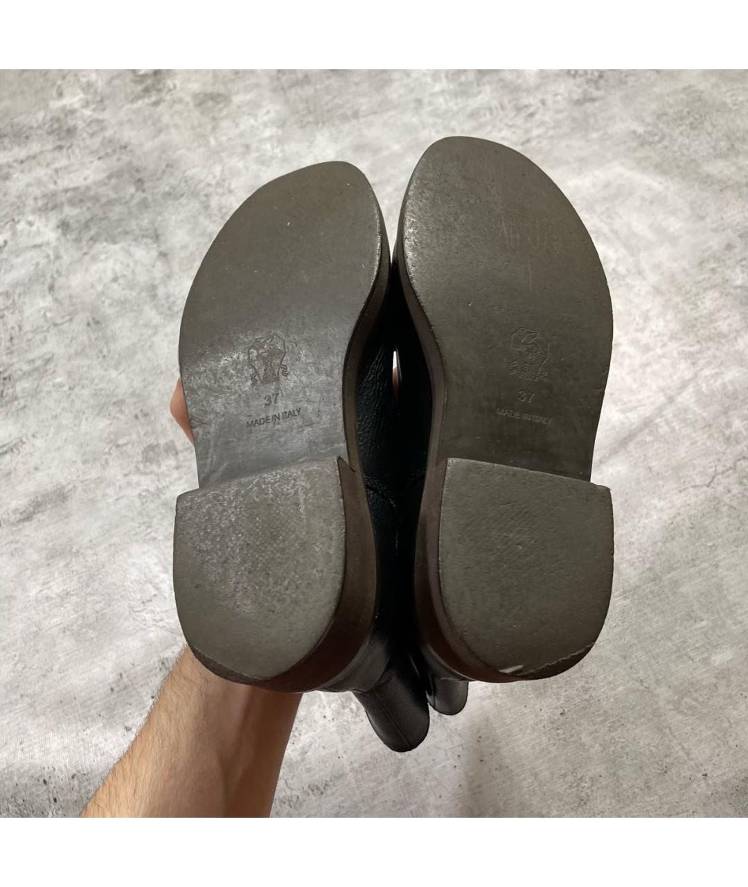 BRUNELLO CUCINELLI Черные кожаные ботинки, фото 4