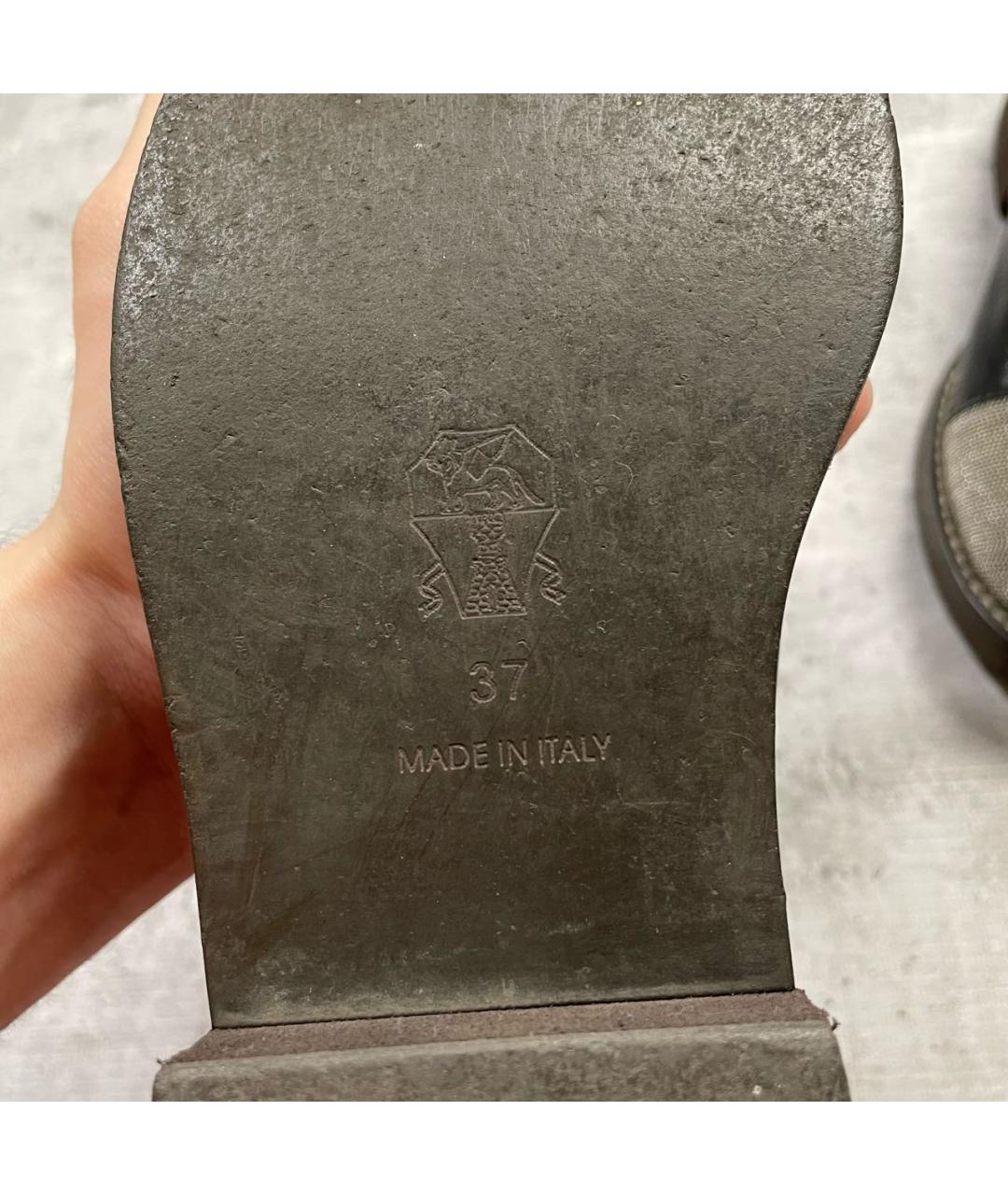 BRUNELLO CUCINELLI Черные кожаные ботинки, фото 6