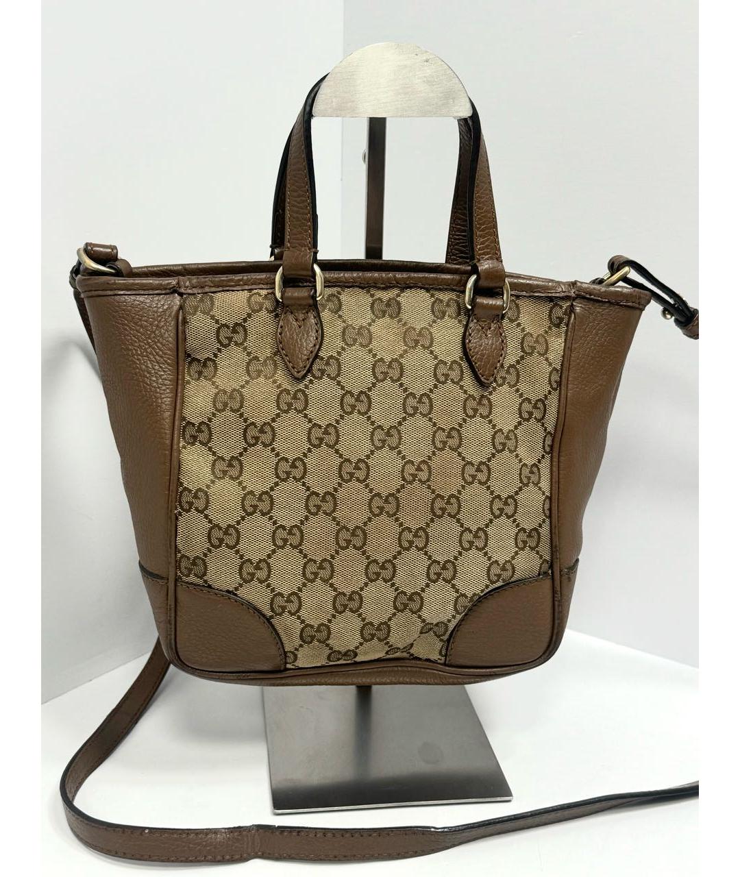 GUCCI Бежевая жаккардовая сумка тоут, фото 3