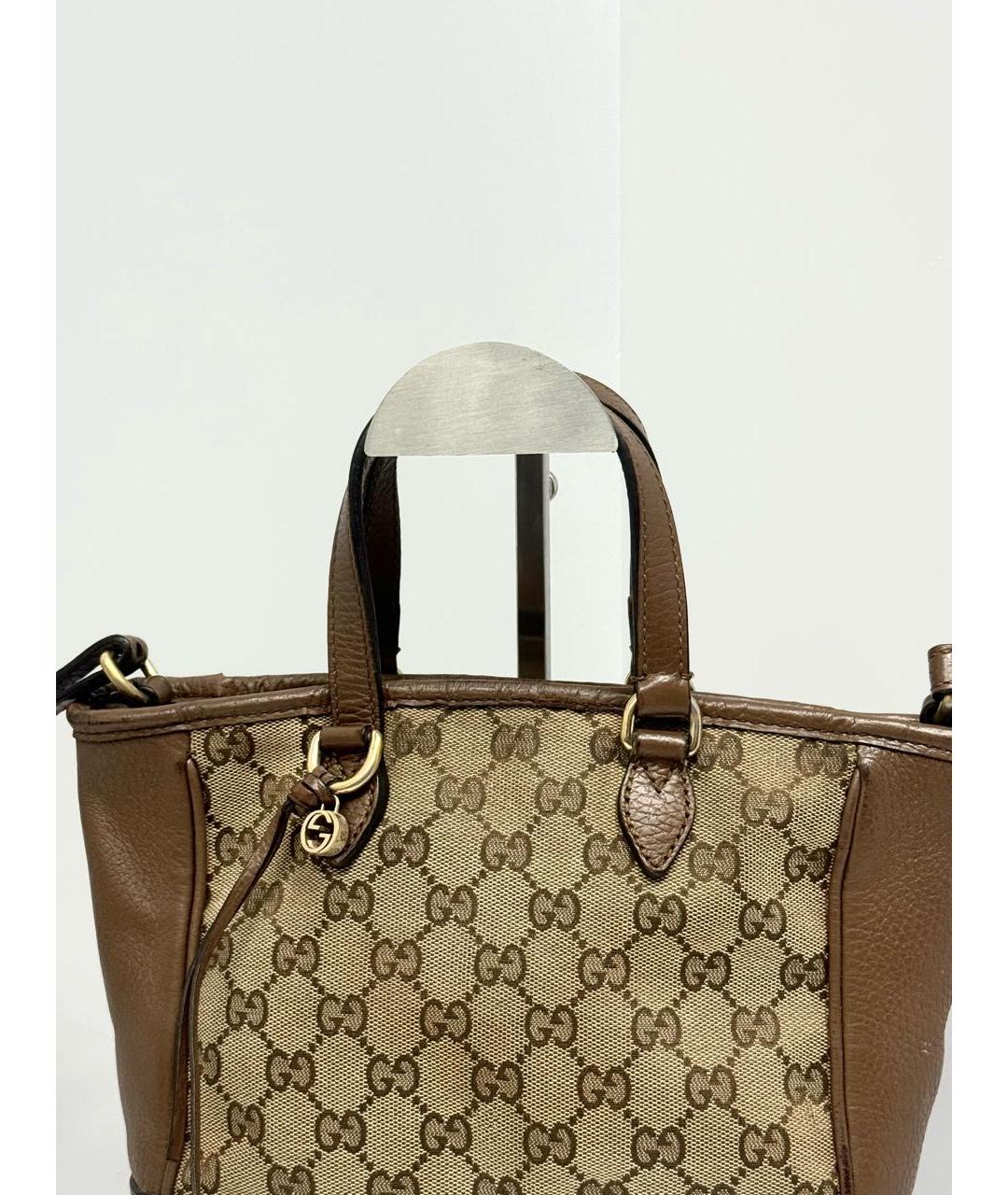 GUCCI Бежевая жаккардовая сумка тоут, фото 2