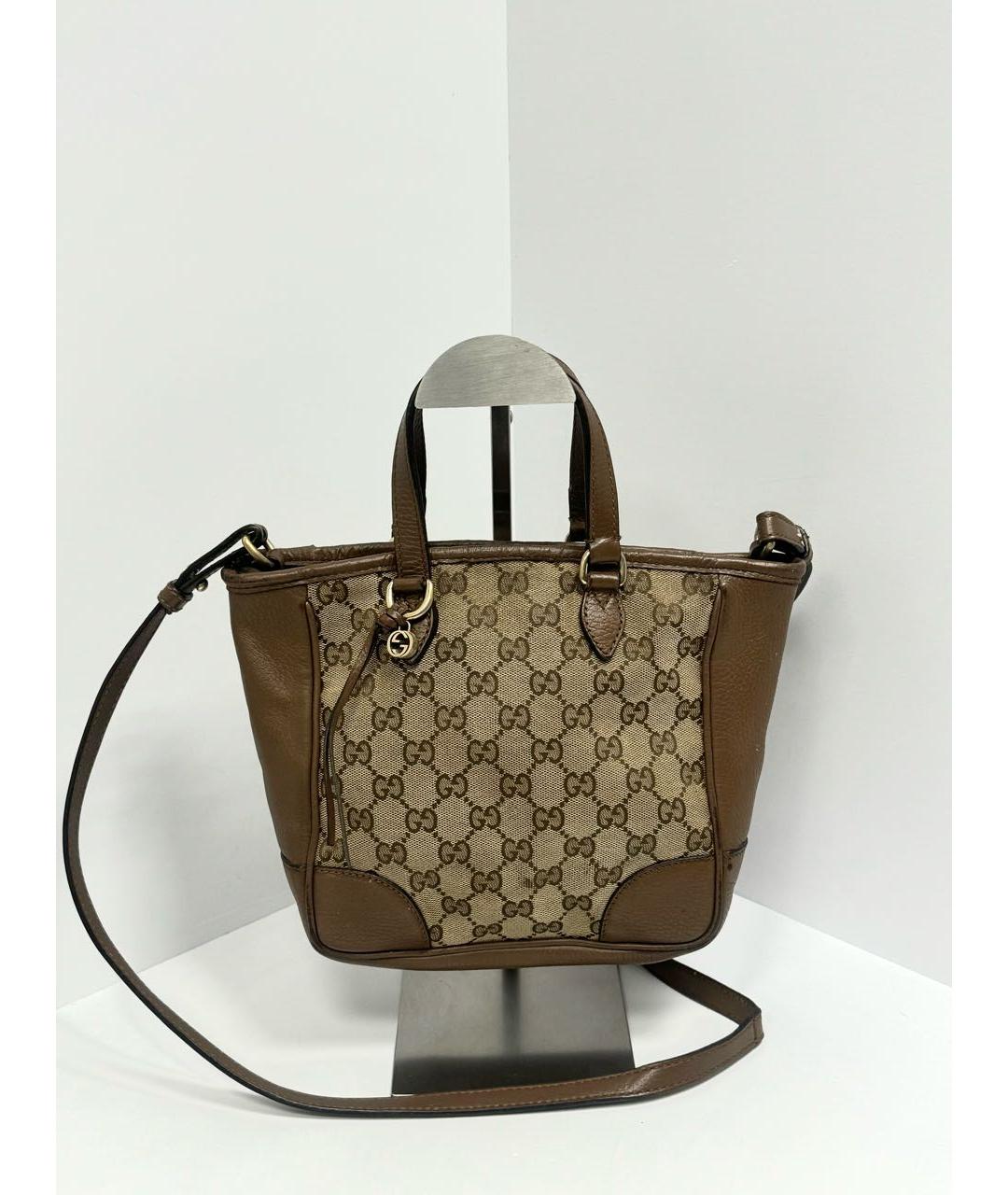 GUCCI Бежевая жаккардовая сумка тоут, фото 4