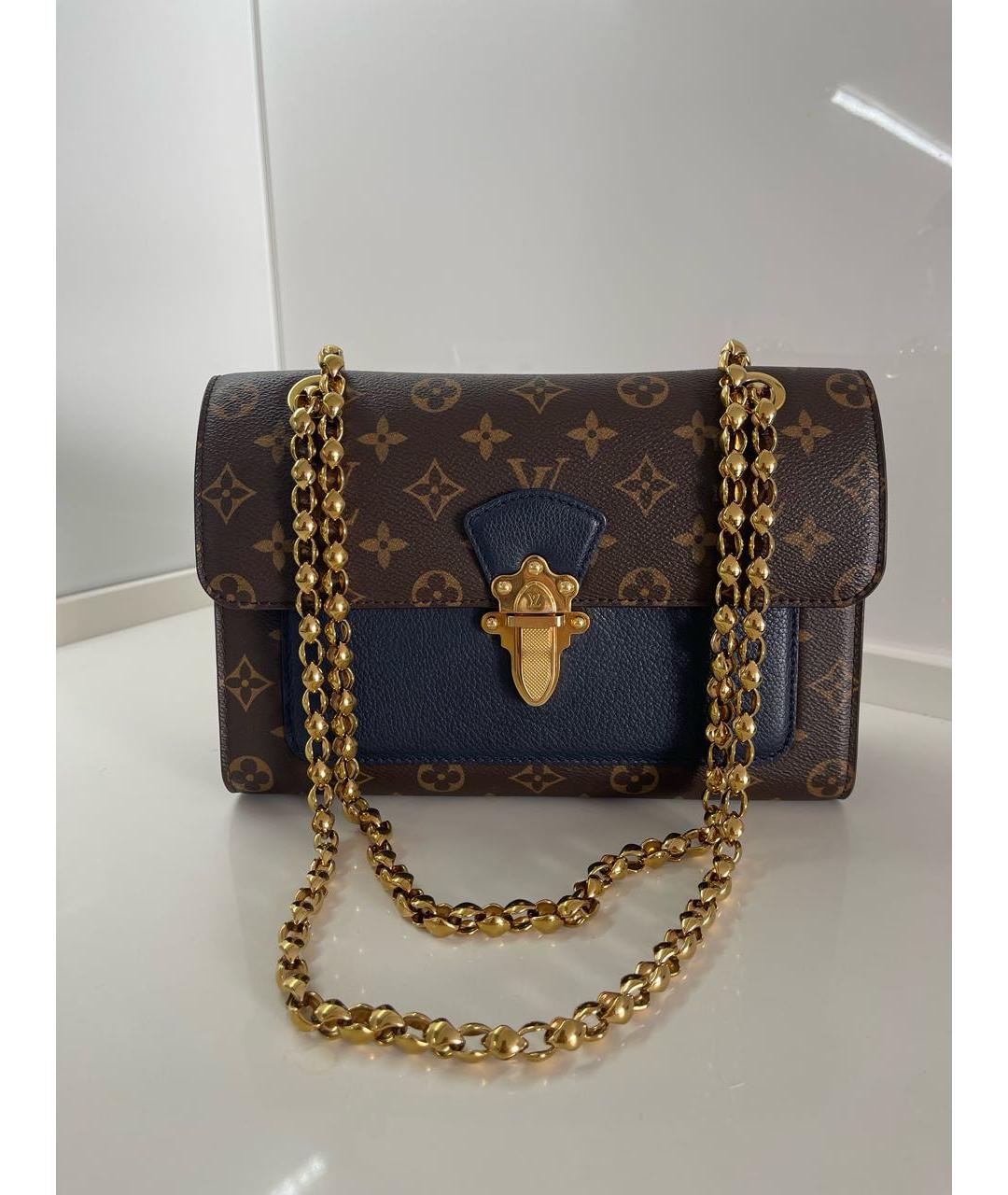 LOUIS VUITTON Темно-синяя кожаная сумка через плечо, фото 5