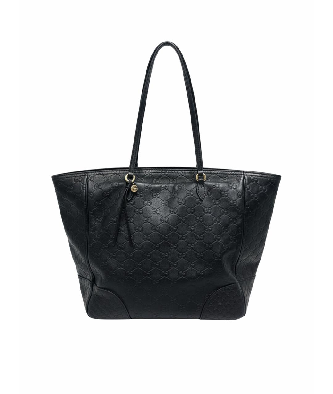 GUCCI Черная кожаная сумка тоут, фото 1