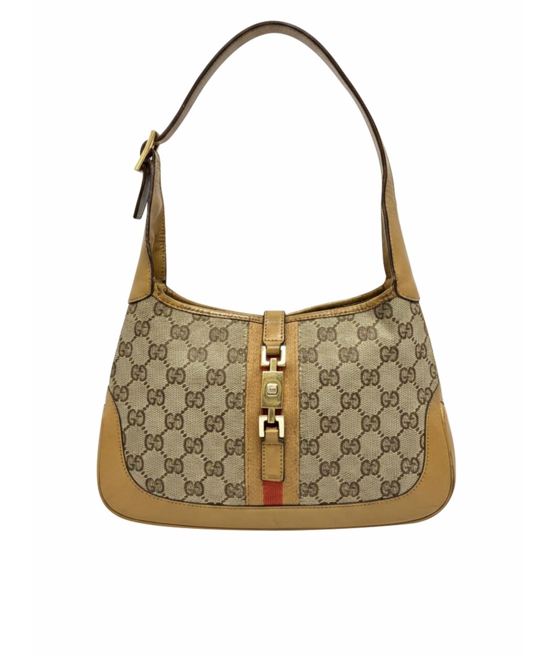 GUCCI Бежевая жаккардовая сумка через плечо, фото 7