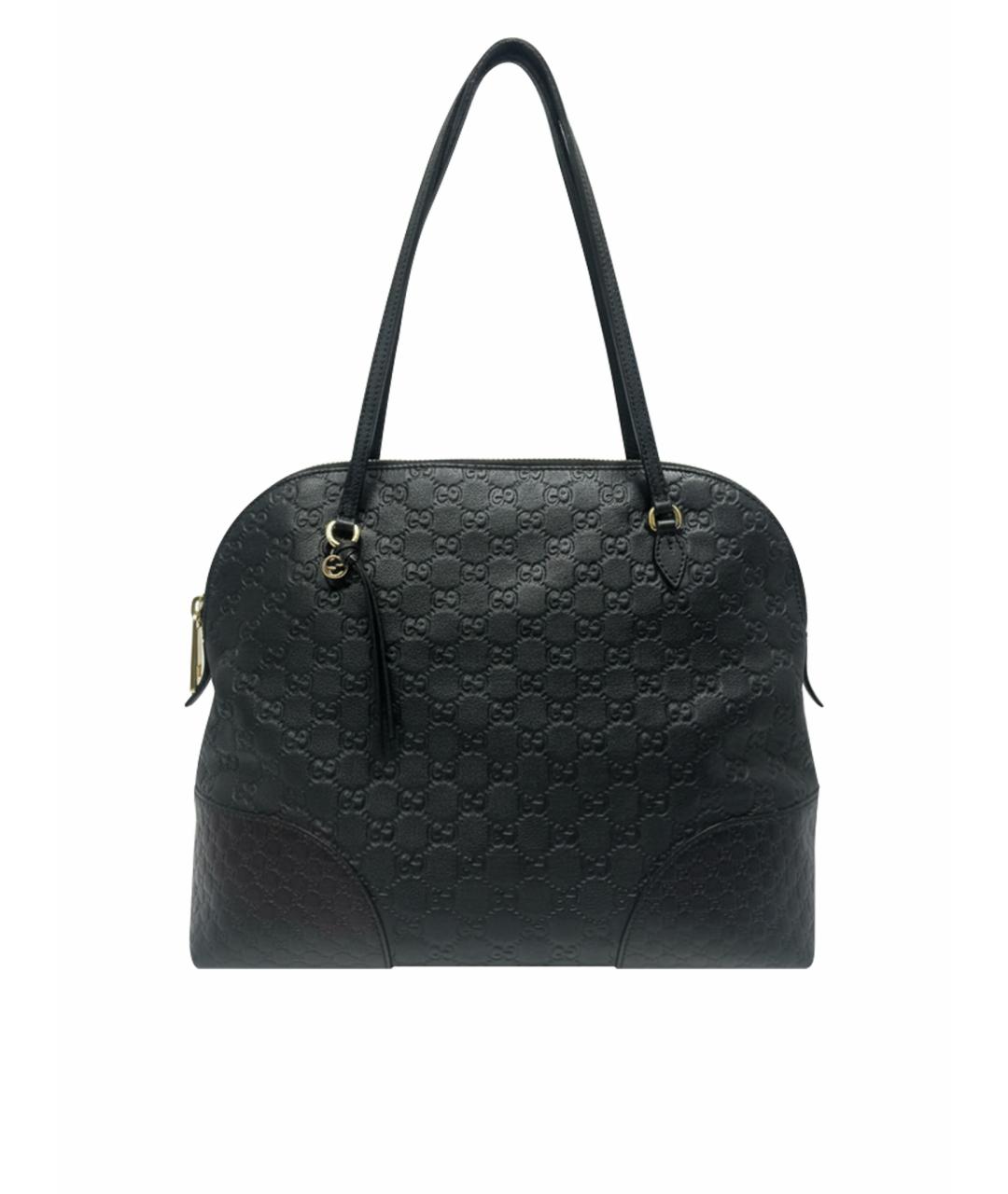 GUCCI Черная кожаная сумка тоут, фото 1