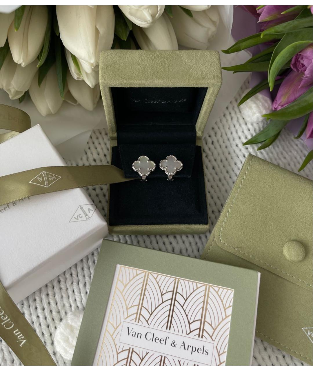 VAN CLEEF & ARPELS Белые серьги из белого золота, фото 5