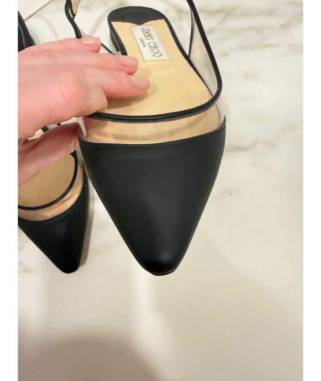 JIMMY CHOO Черные кожаные мюли, фото 6