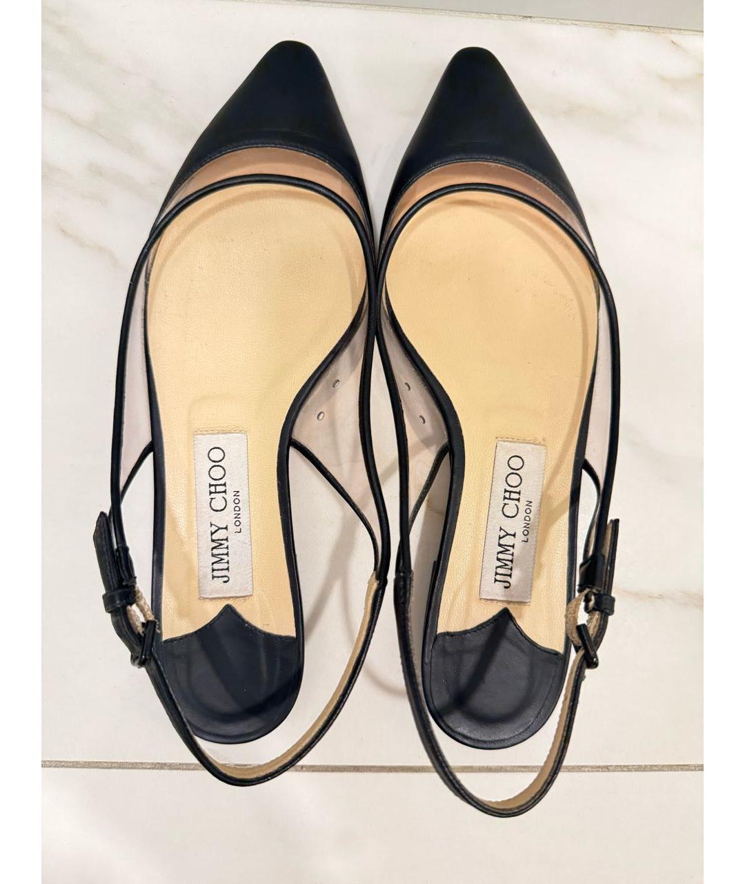 JIMMY CHOO Черные кожаные мюли, фото 2