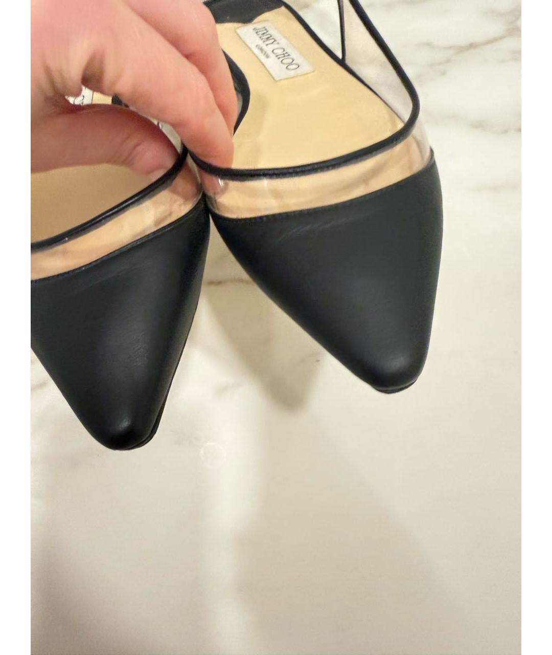 JIMMY CHOO Черные кожаные мюли, фото 7