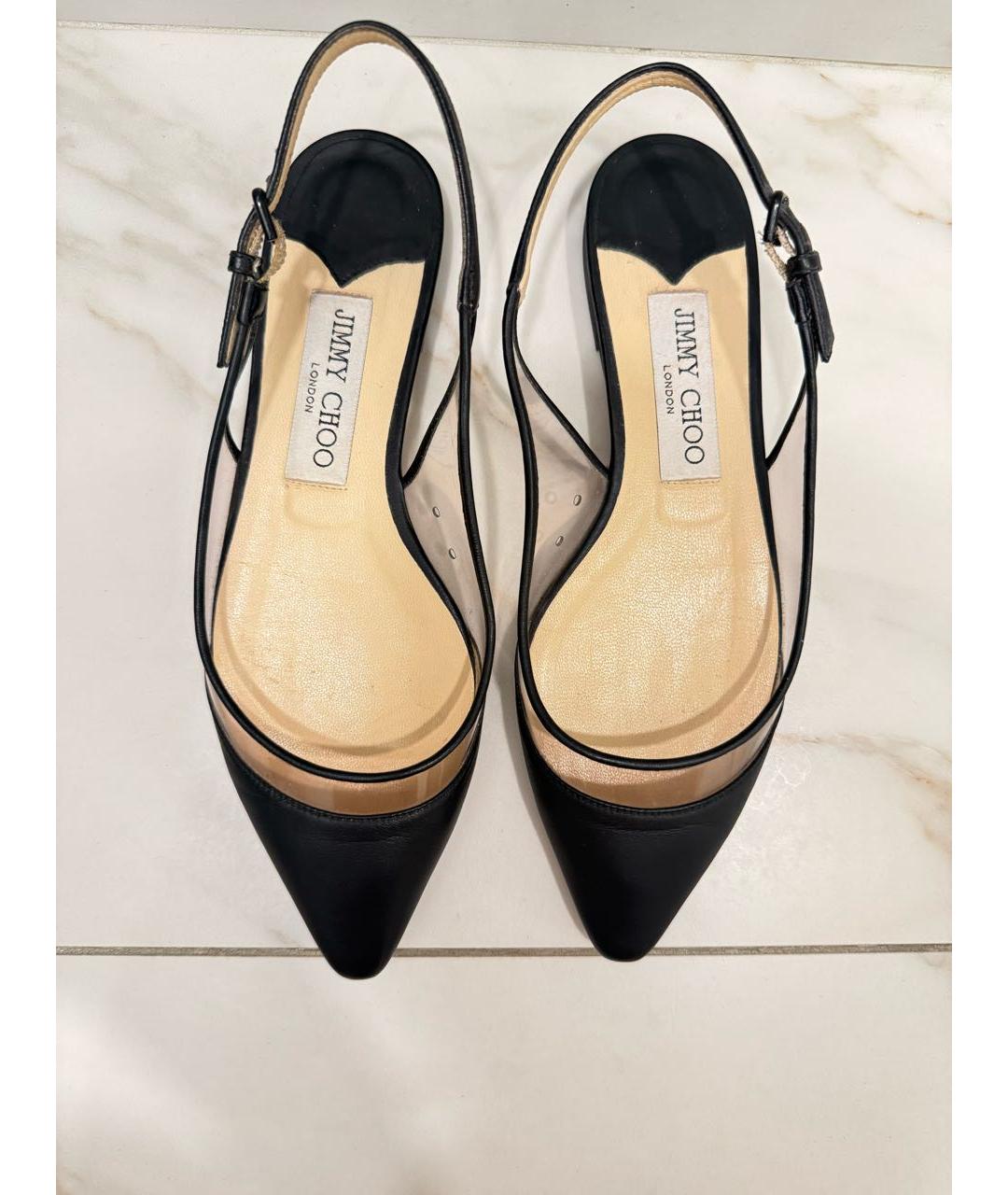 JIMMY CHOO Черные кожаные мюли, фото 3