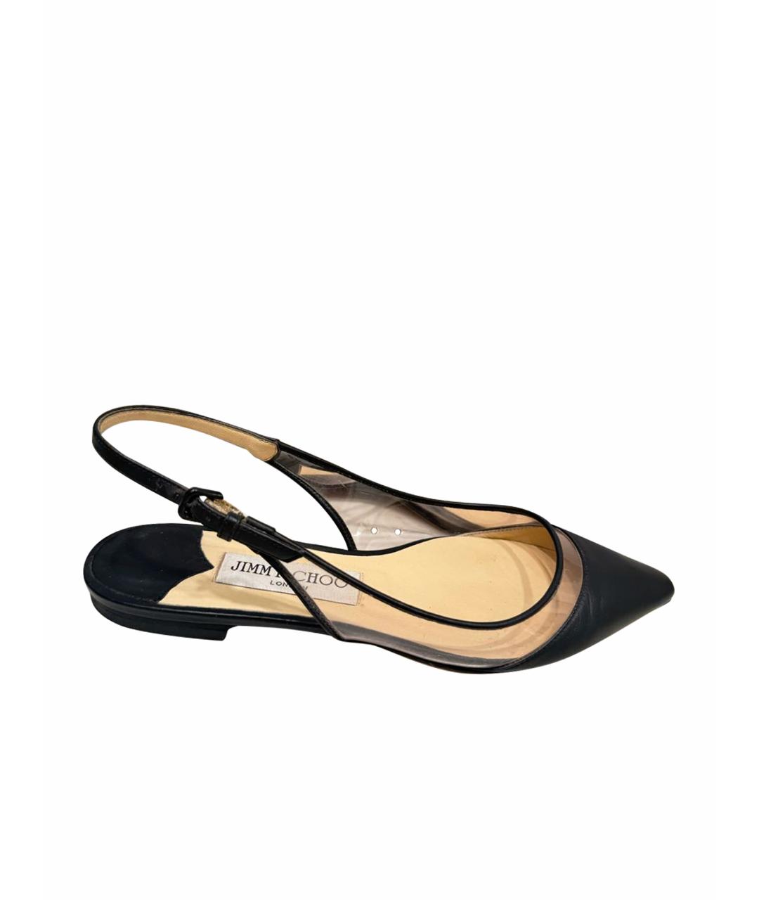 JIMMY CHOO Черные кожаные мюли, фото 1