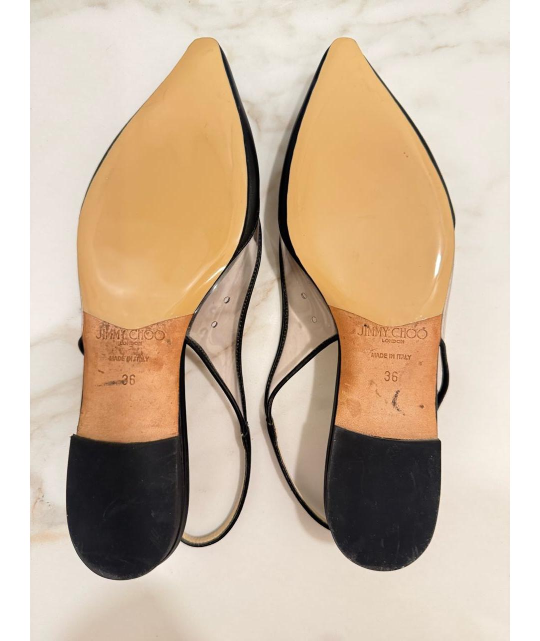 JIMMY CHOO Черные кожаные мюли, фото 4