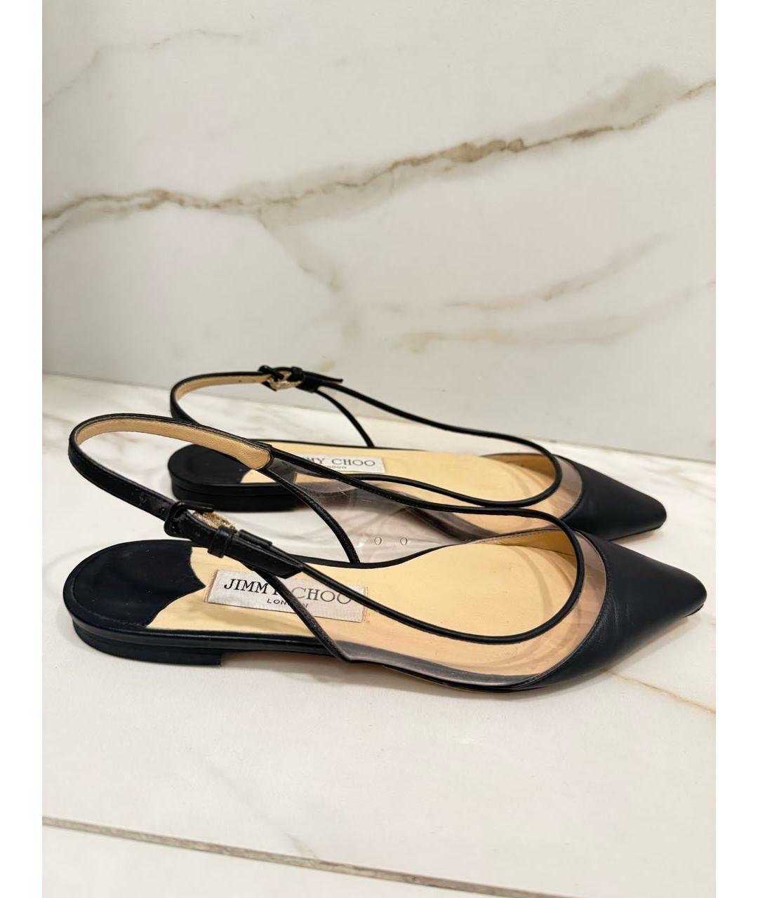 JIMMY CHOO Черные кожаные мюли, фото 8