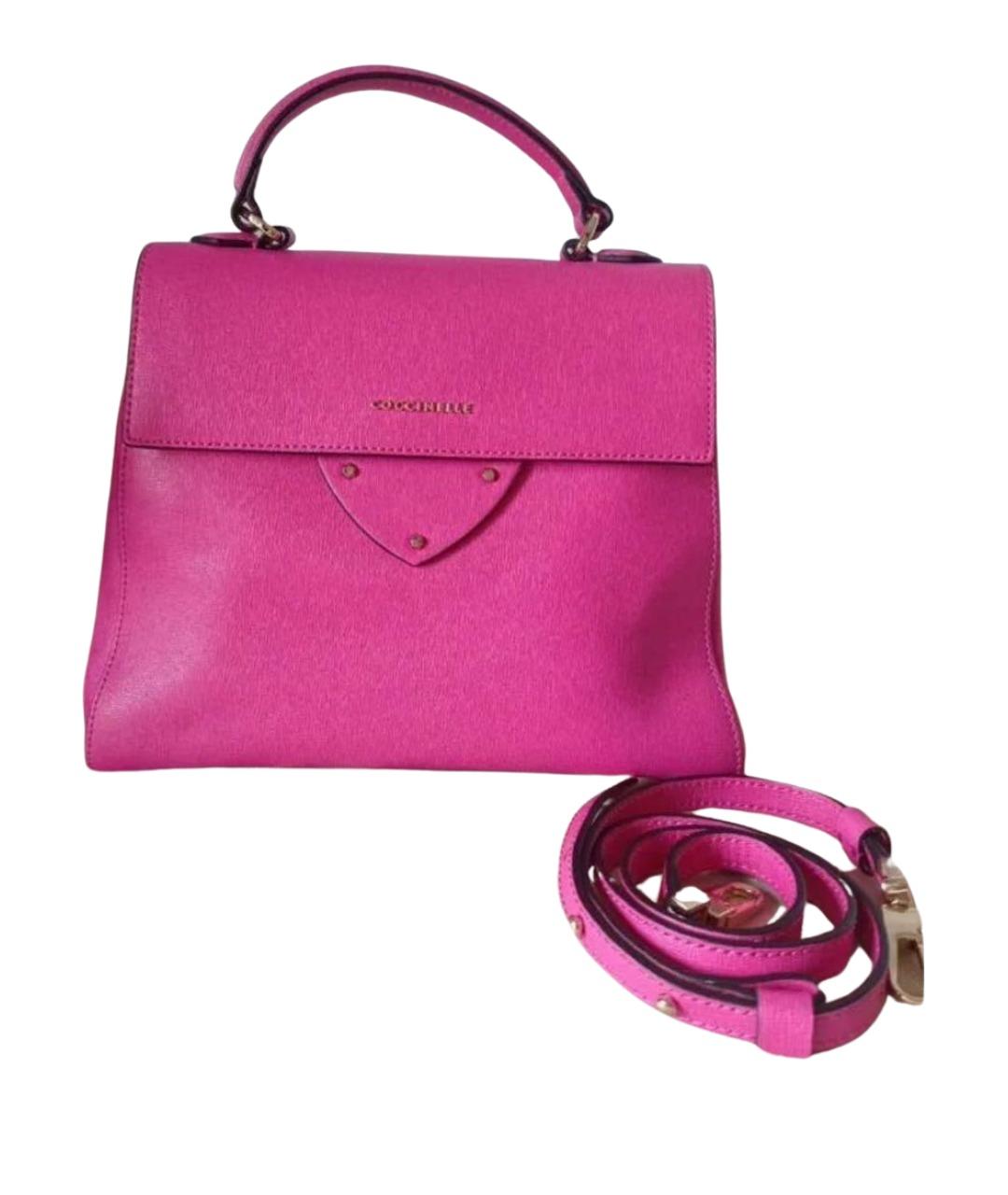 COCCINELLE Розовая кожаная сумка через плечо, фото 9