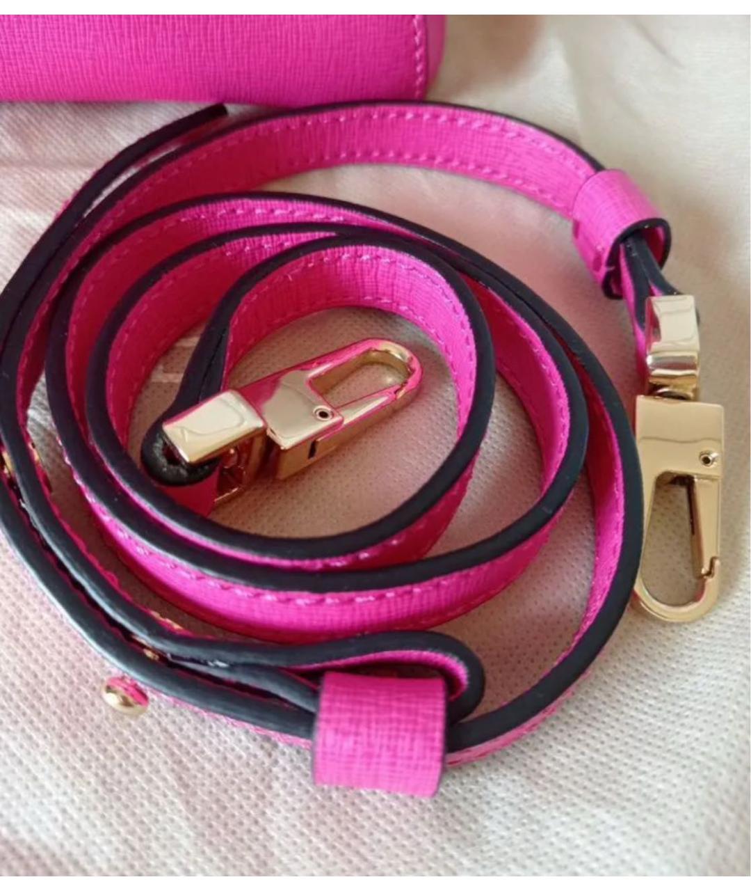COCCINELLE Розовая кожаная сумка через плечо, фото 5