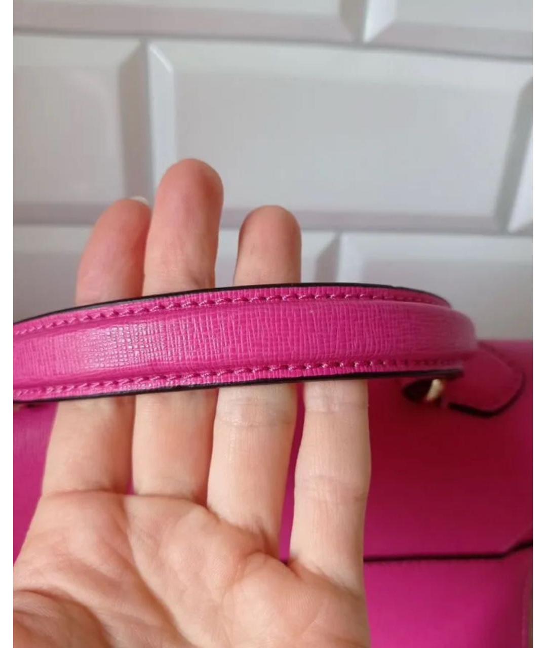 COCCINELLE Розовая кожаная сумка через плечо, фото 3