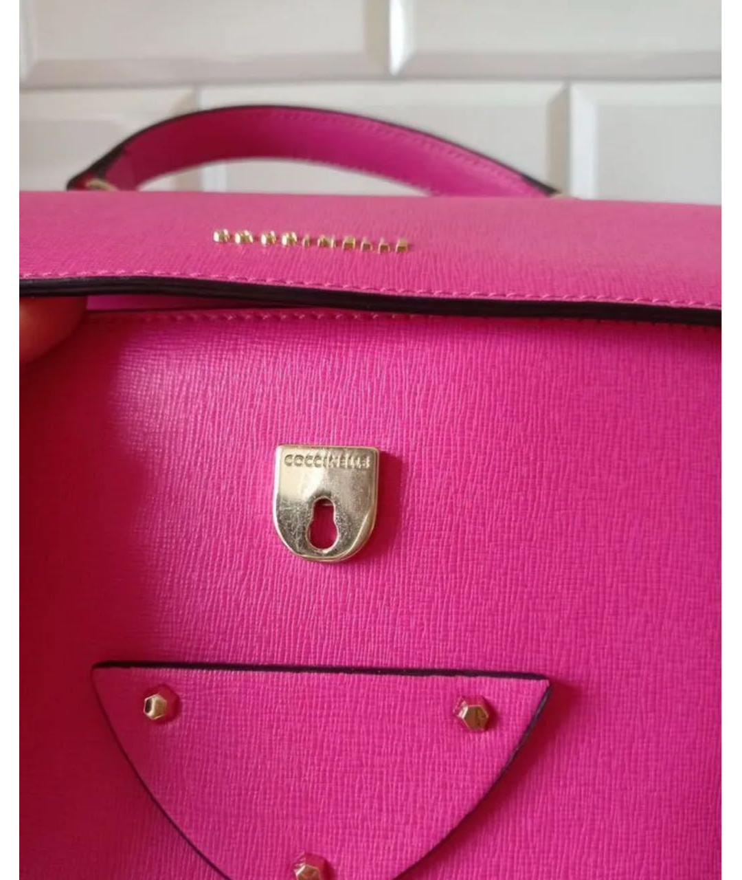 COCCINELLE Розовая кожаная сумка через плечо, фото 7