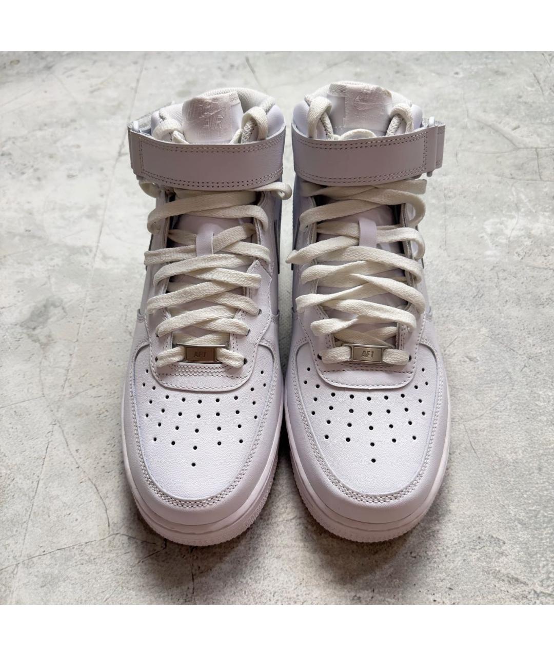 NIKE Белые кожаные высокие кроссовки / кеды, фото 3