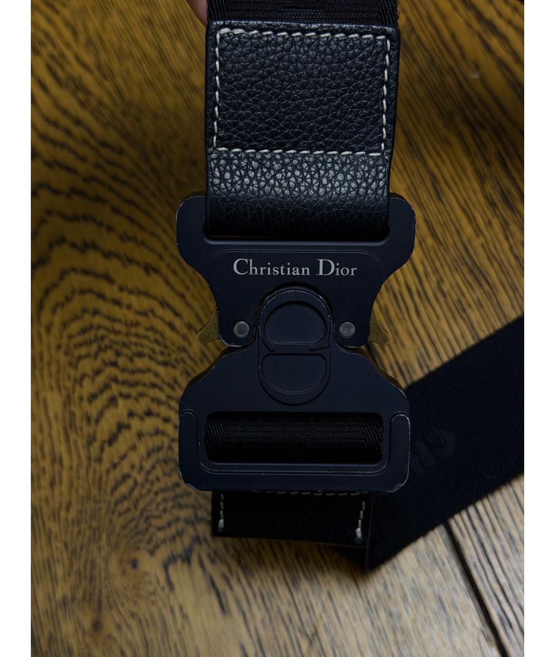 CHRISTIAN DIOR Черная кожаная сумка на плечо, фото 3