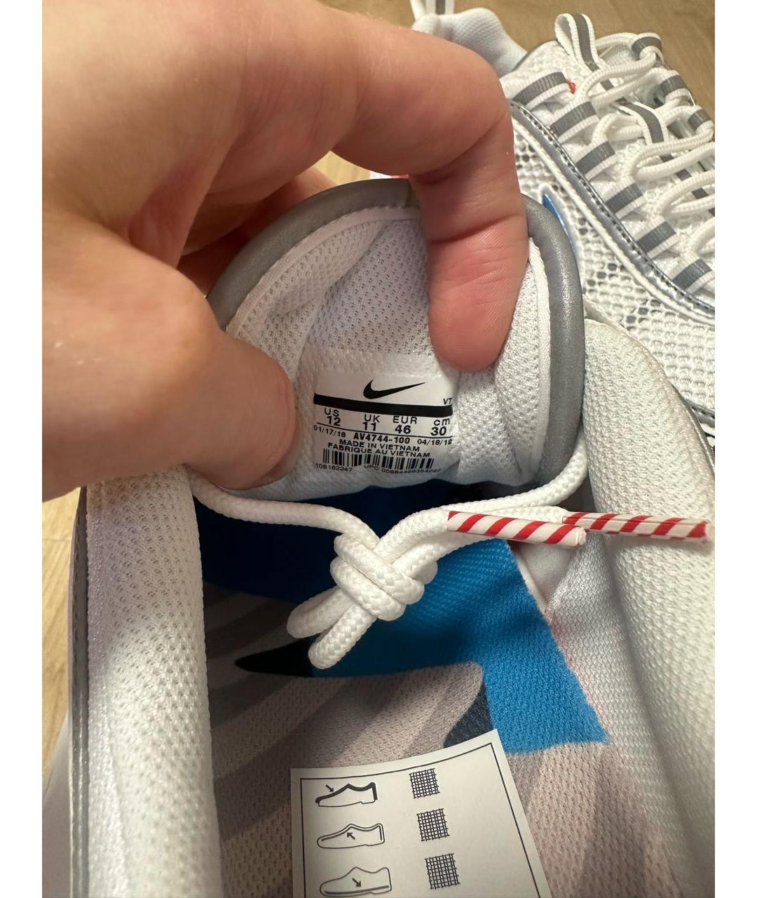 NIKE Белые текстильные низкие кроссовки / кеды, фото 6