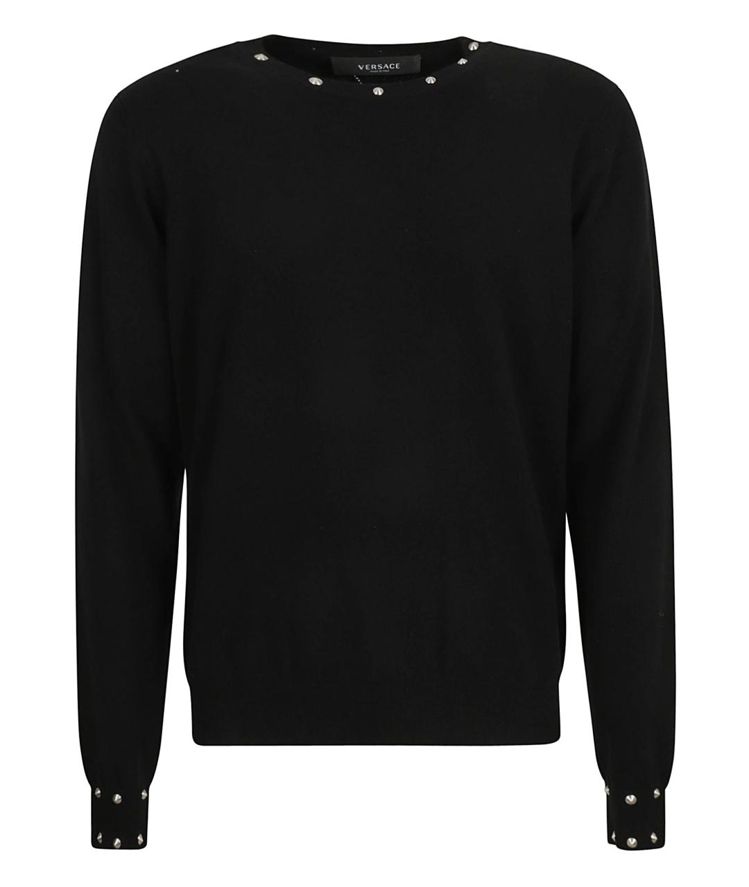 VERSACE Черный шерстяной джемпер / свитер, фото 1