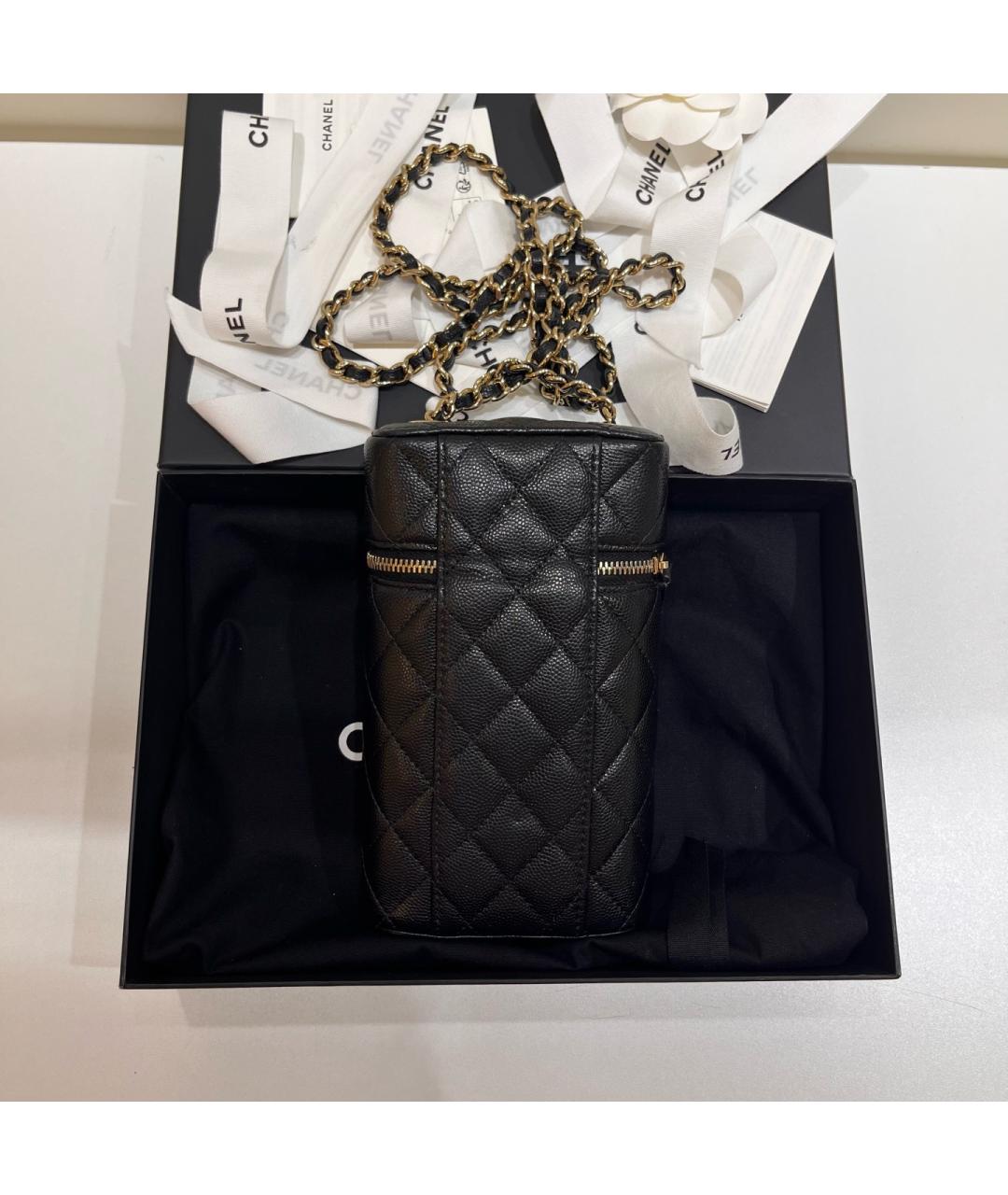 CHANEL Черная кожаная сумка через плечо, фото 4