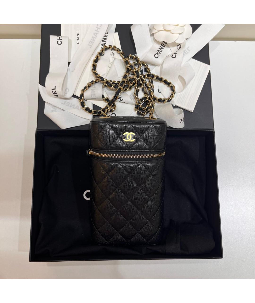 CHANEL Черная кожаная сумка через плечо, фото 7