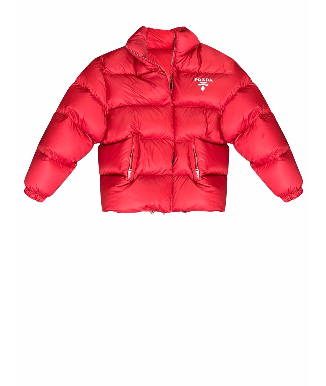 PRADA Красный полиэстеровый пуховик, фото 1