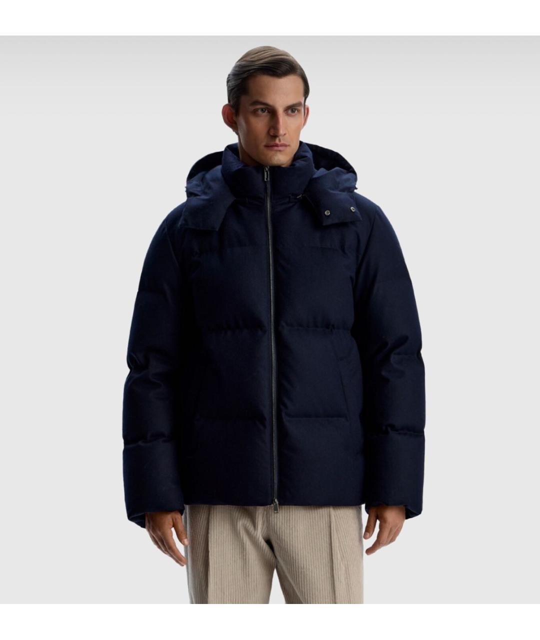 12 STOREEZ Синий кашемировый пуховик, фото 2