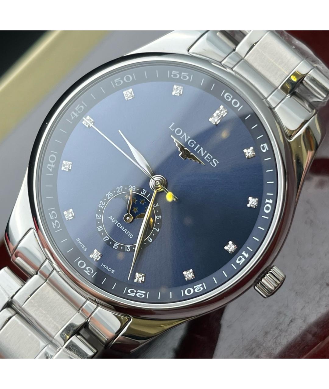 LONGINES Черные металлические часы, фото 7