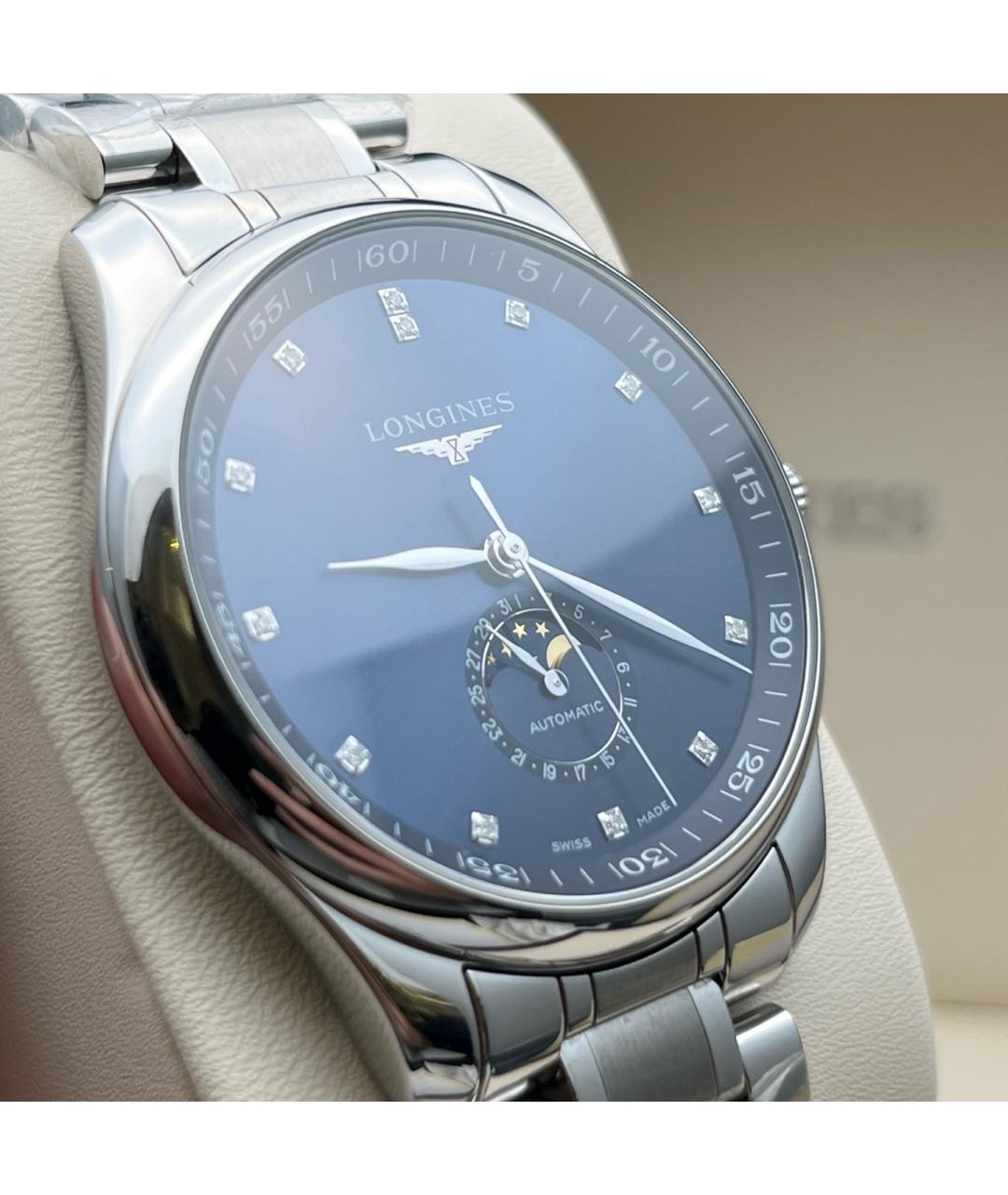 LONGINES Черные металлические часы, фото 4