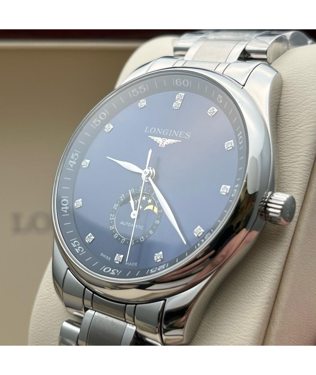 LONGINES Черные металлические часы, фото 6