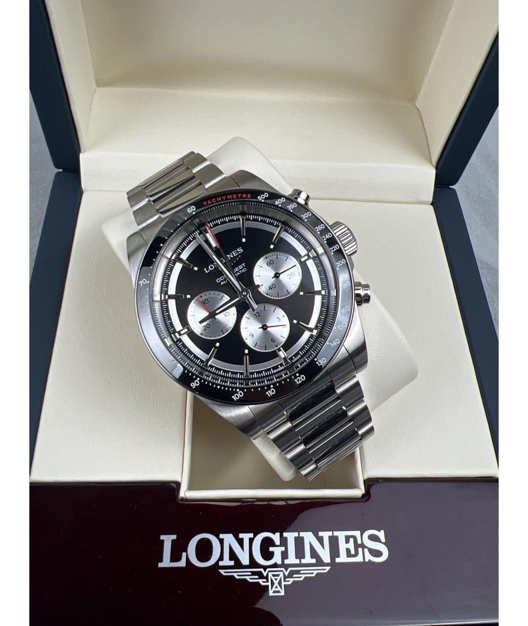LONGINES Черные металлические часы, фото 2