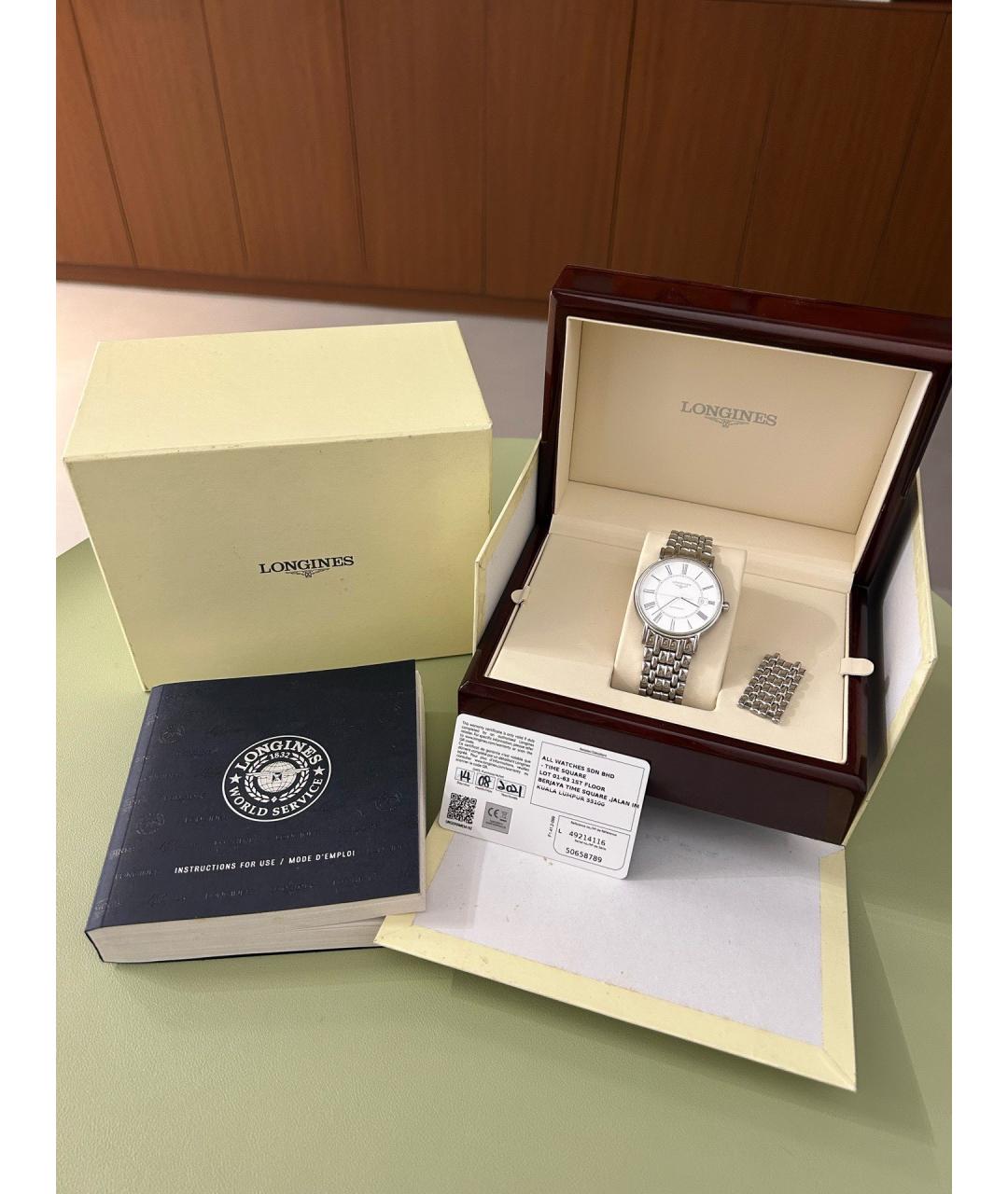 LONGINES Белые металлические часы, фото 2