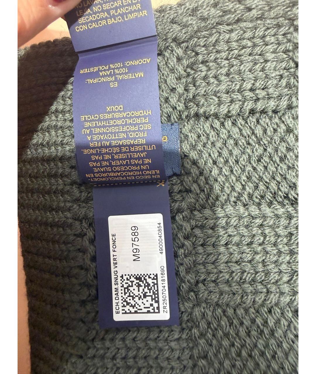 LOUIS VUITTON Хаки шерстяная шапка, фото 7