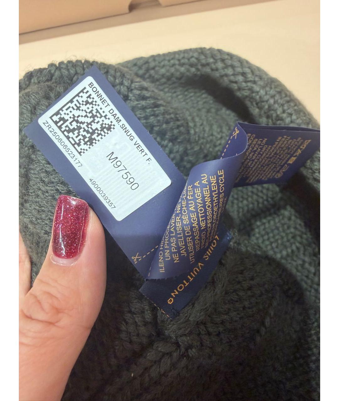 LOUIS VUITTON Хаки шерстяная шапка, фото 5