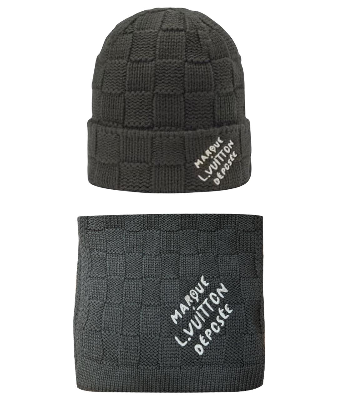 LOUIS VUITTON Хаки шерстяная шапка, фото 1