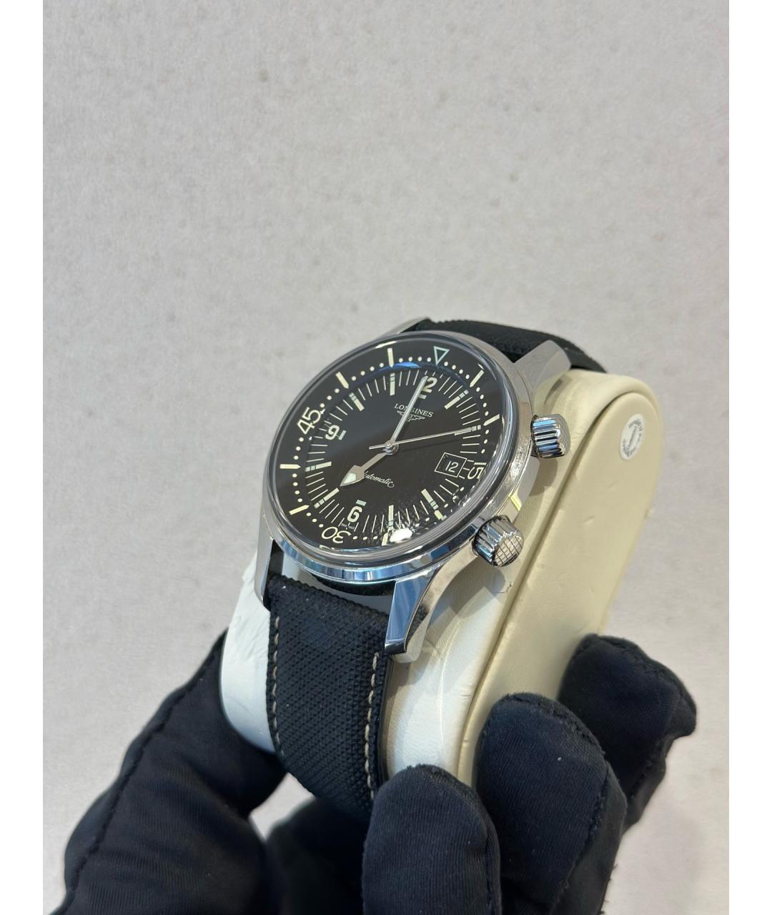 LONGINES Черные металлические часы, фото 4