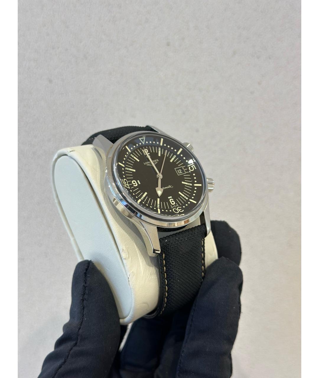 LONGINES Черные металлические часы, фото 3