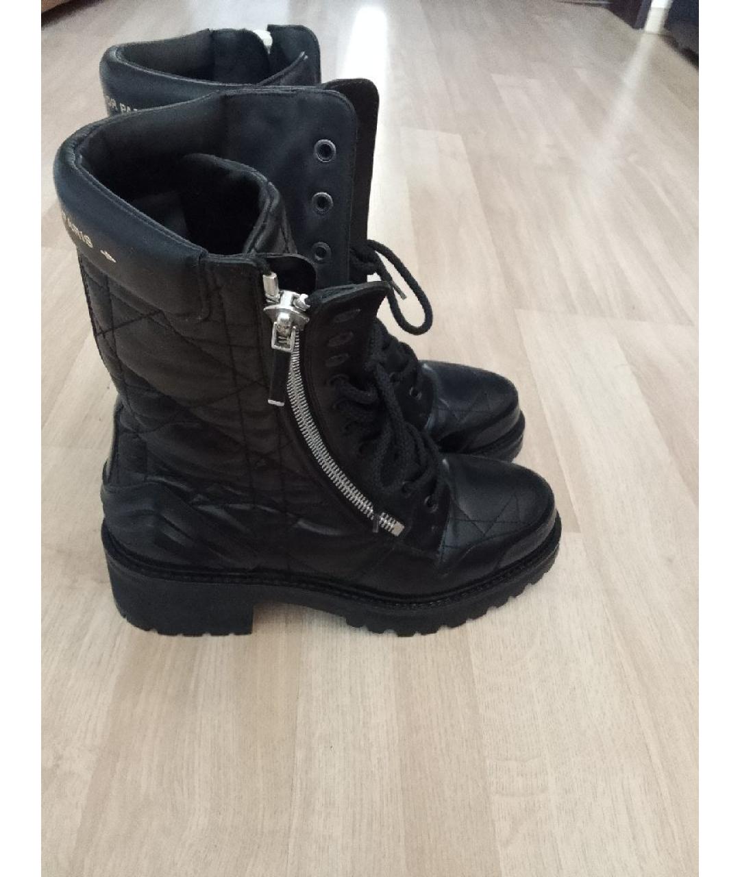 CHRISTIAN DIOR Черные кожаные ботинки, фото 5