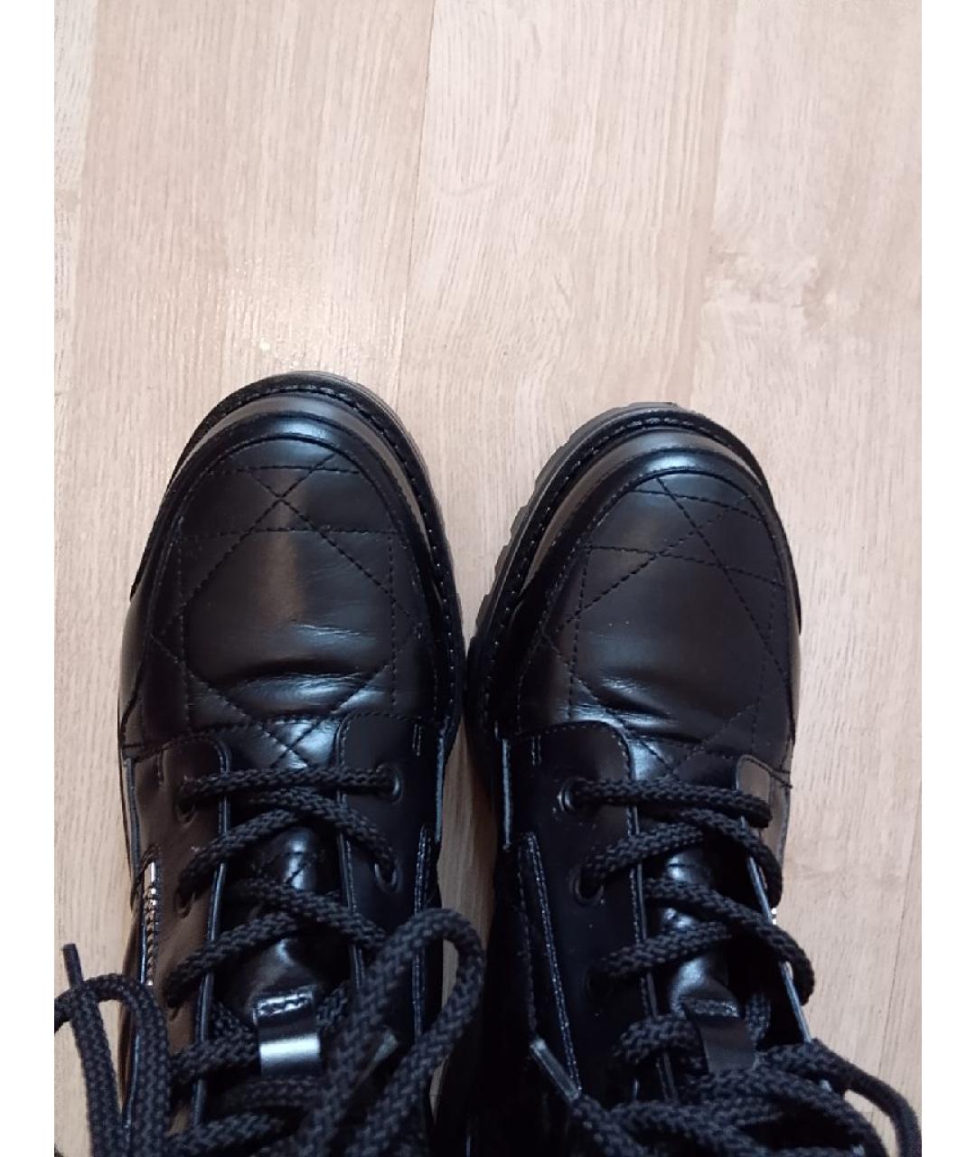 CHRISTIAN DIOR Черные кожаные ботинки, фото 3
