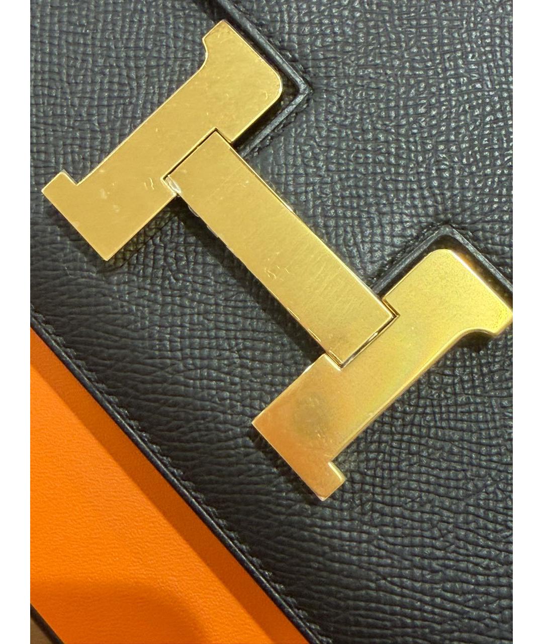 HERMES Черная кожаная сумка через плечо, фото 3