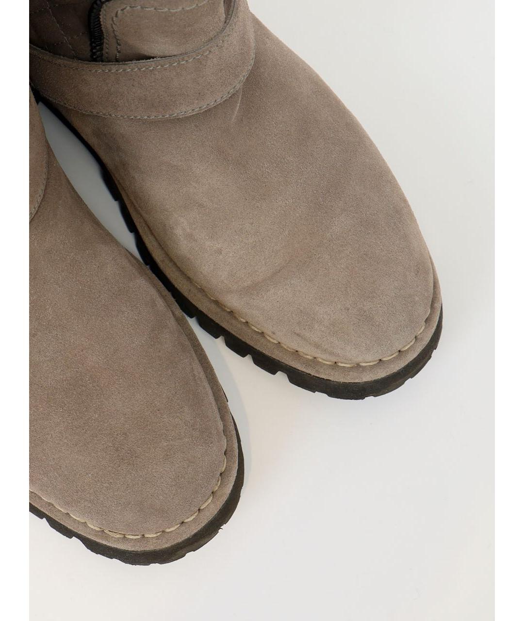 CHANEL Серые замшевые сапоги, фото 7