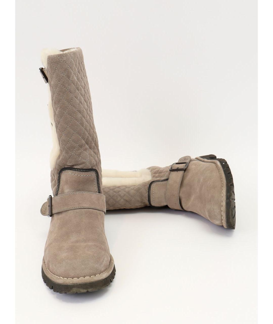 CHANEL Серые замшевые сапоги, фото 3
