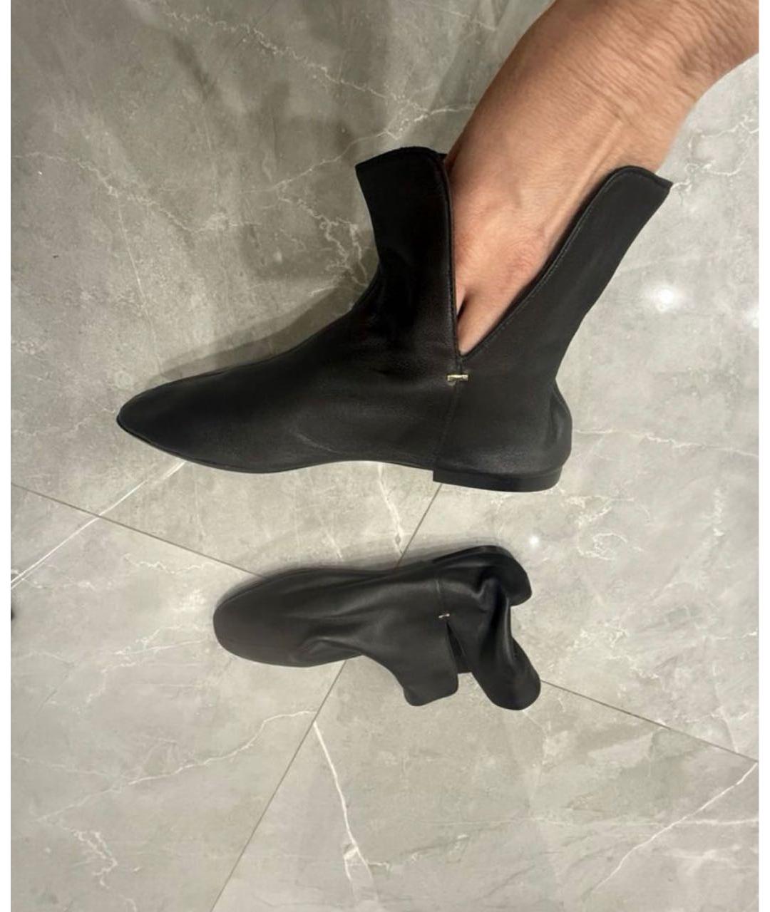 THE ROW Черные кожаные ботинки, фото 3
