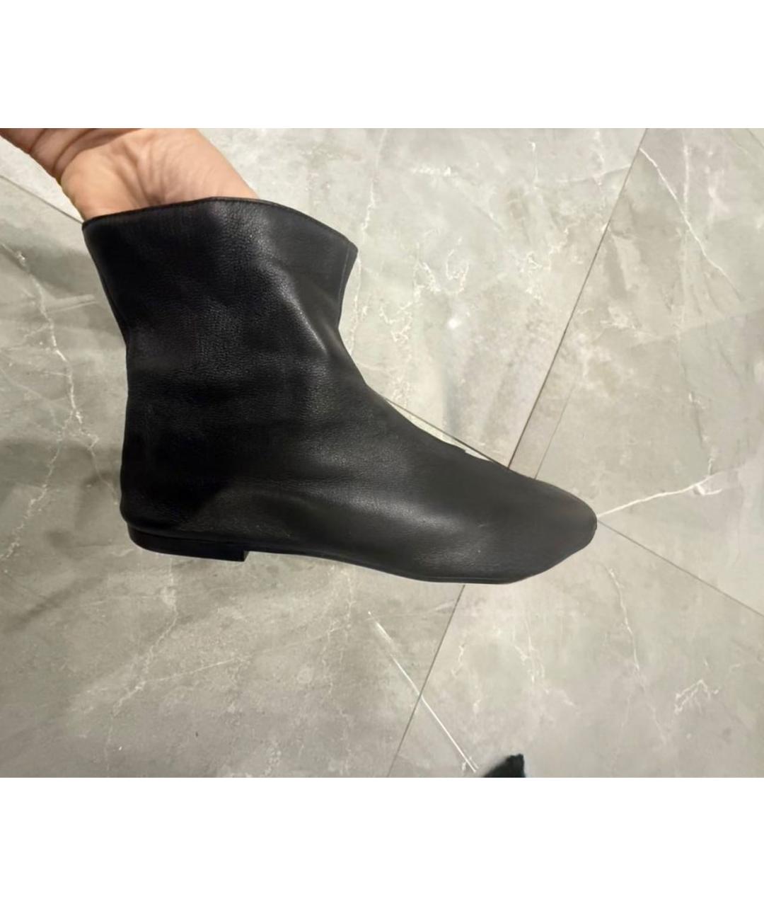 THE ROW Черные кожаные ботинки, фото 9