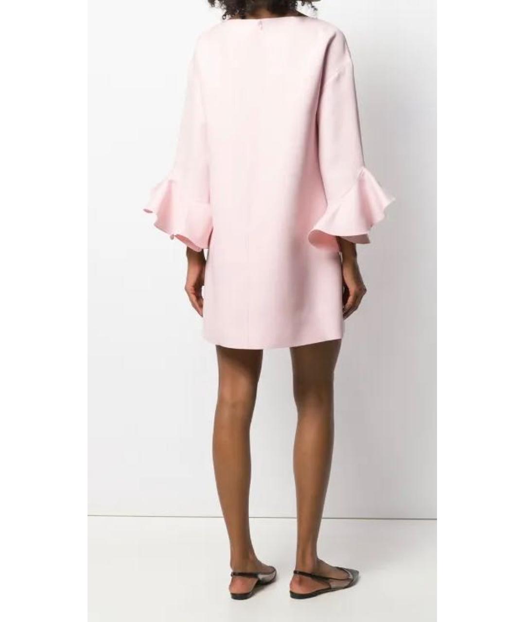 VALENTINO Розовое шерстяное коктейльное платье, фото 2