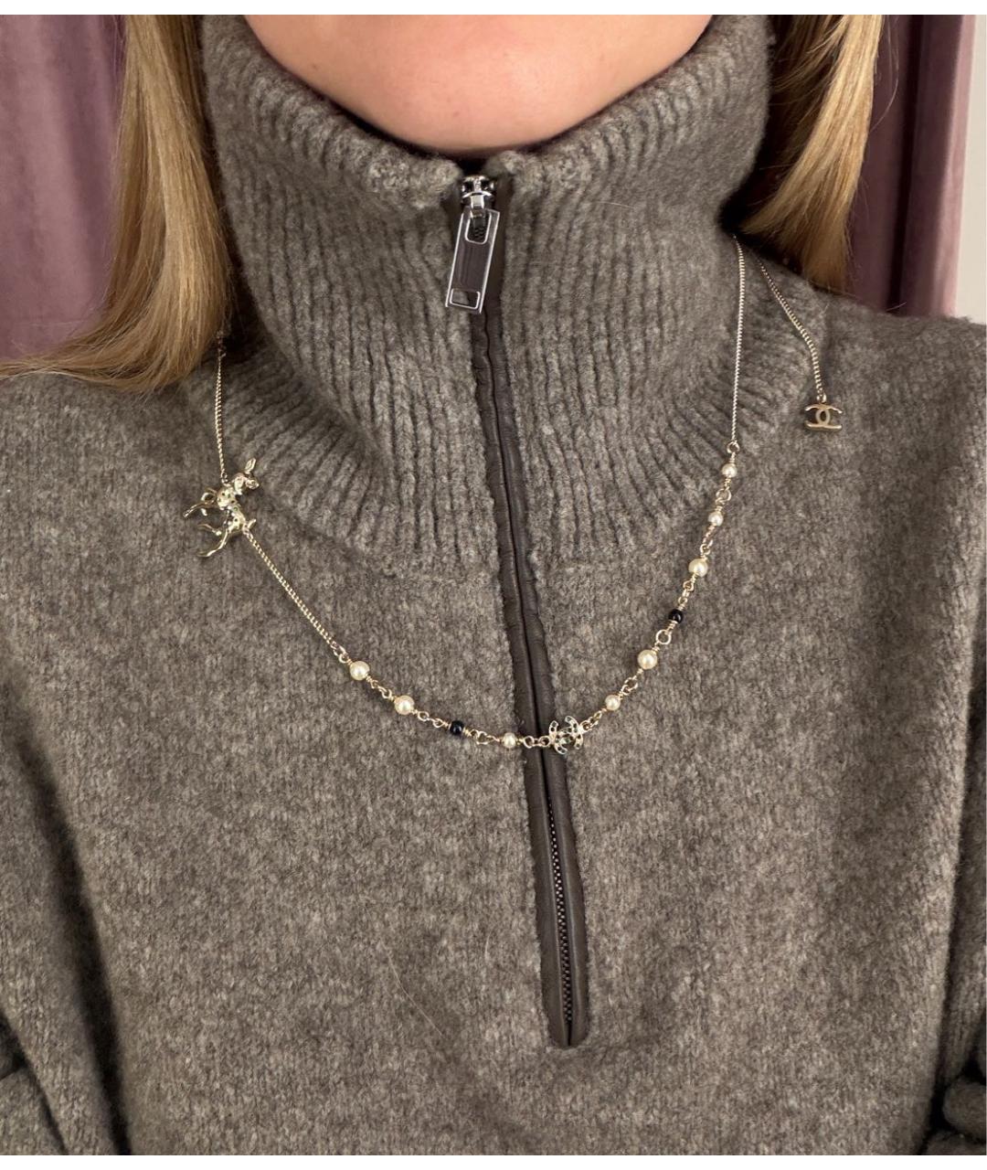 CHANEL Золотое металлическое колье, фото 7
